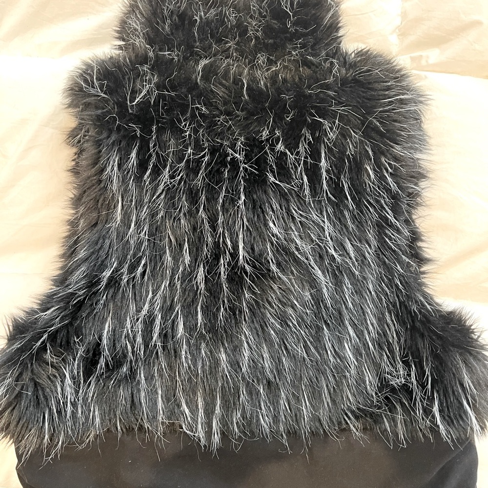 Soft Reversible Black Faux fur vest